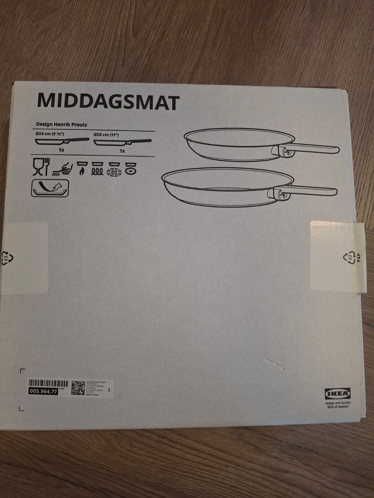 IKEA MIDDAGSMAT Koekenpannen set 24 en 28 cm - Nieuw, Ophalen of Verzenden, Nieuw, IKEA