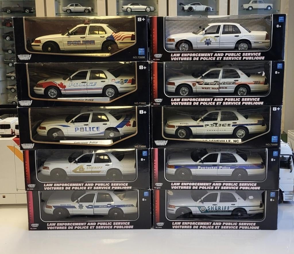 Motormax Ford Crown Victoria Police Interceptor - 2001, Hobby en Vrije tijd, Modelauto's | 1:18, Auto, Ophalen of Verzenden, Zo goed als nieuw
