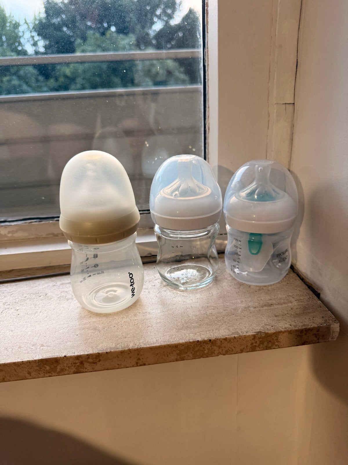 Set van 3 babyflessen - We-Too en andere merken, Ophalen, Gebruikt, Babyfles, Overige merken