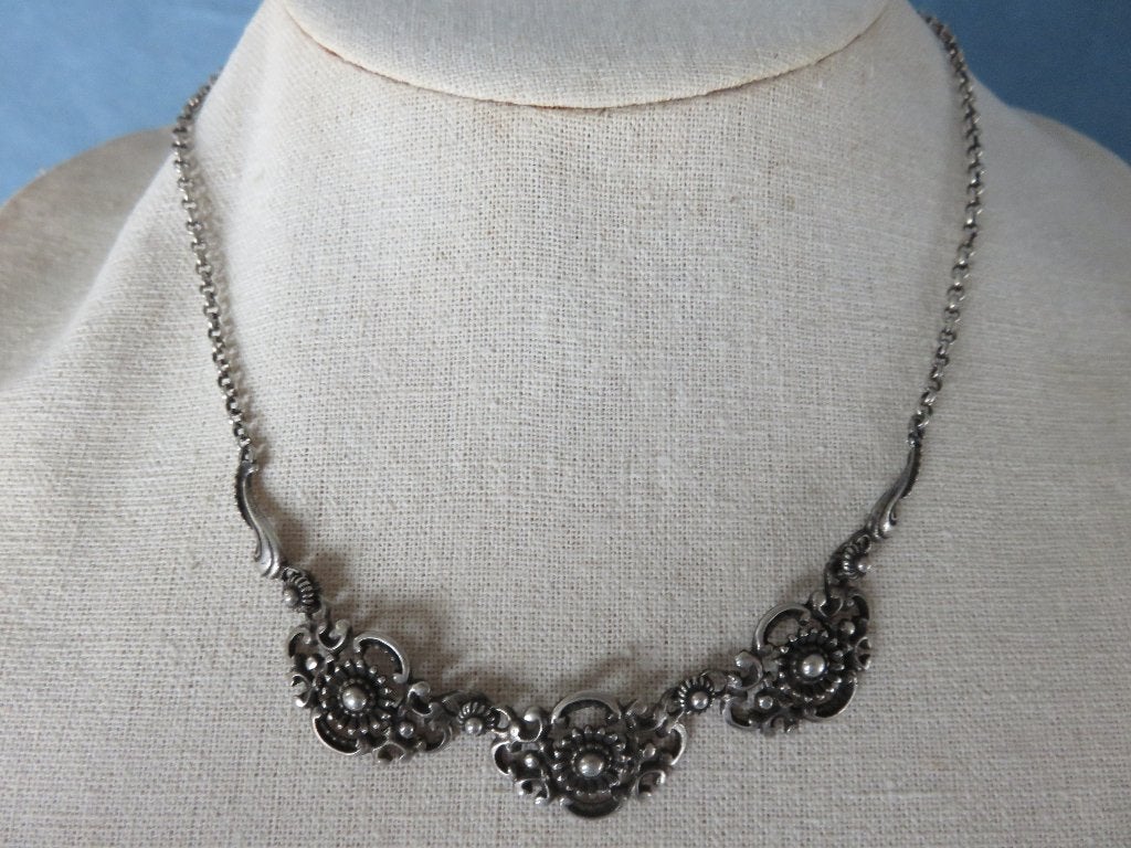 Antiek hals sieraad in 835 karaat zilver - ca. 1900, Ophalen of Verzenden, Zilver, Ketting