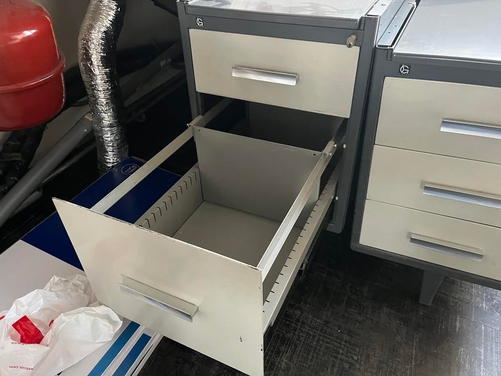 Gispen bureau Metalen ladekast / archiefkast, Huis en Inrichting, Kasten | Ladekasten, Ophalen, Gebruikt, 1 of 2 laden, 50 tot 100 cm