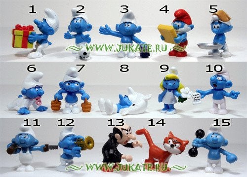 Smurfen serie Albert Heyn, 15 smurfjes, Ophalen of Verzenden, Zo goed als nieuw, Verschillende Smurfen, Poppetje, Figuurtje of Knuffel