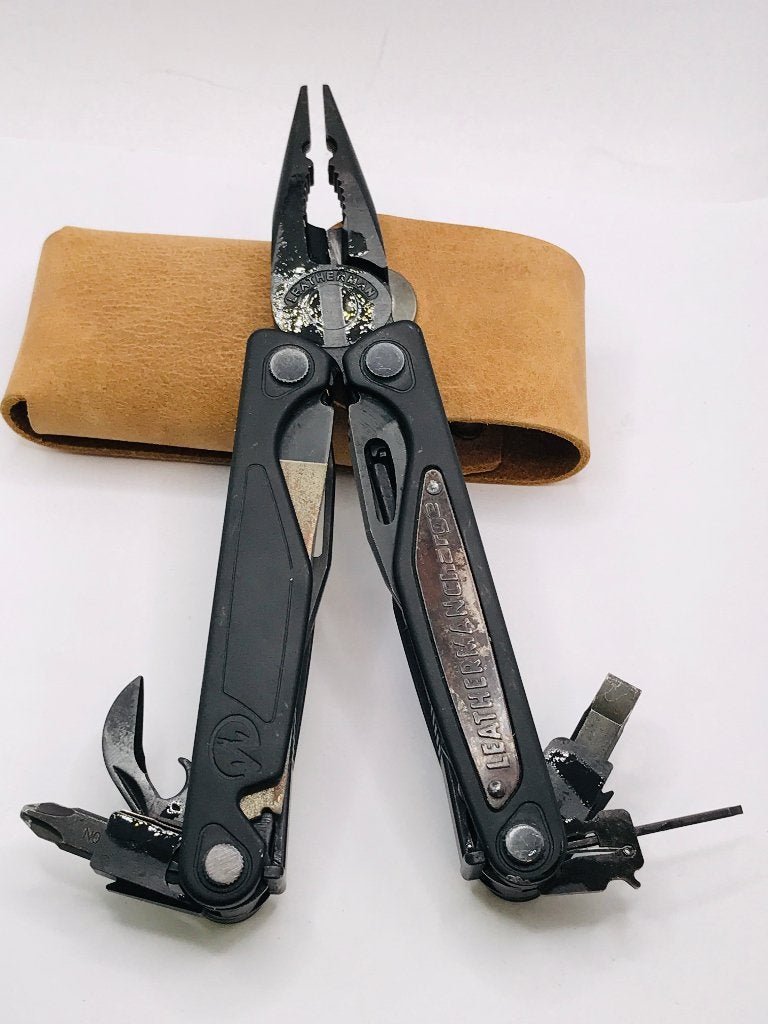 Rare Leatherman BLACK charge ALX + leather sheath Used, Ophalen of Verzenden, Gebruikt