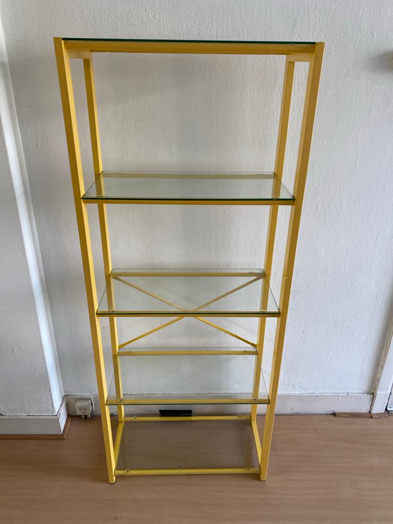 Gele stellingkast glas Loods 5 - H152 B61 D30, Ophalen, Zo goed als nieuw