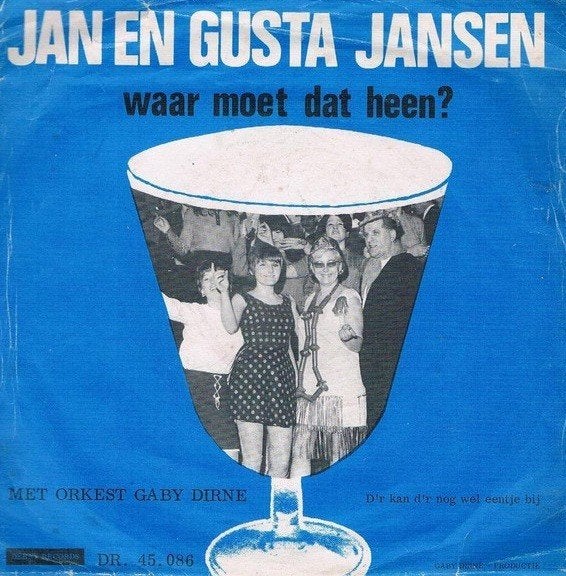 Single Hoes (1968) Jan en Gusta Jansen – Waar Moet Dat Heen?, Gebruikt, 7 inch, Levenslied of Smartlap, Overige typen
