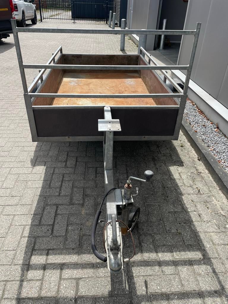 Stevige enkelassige aanhanger met koprek, Ophalen of Verzenden, Gebruikt