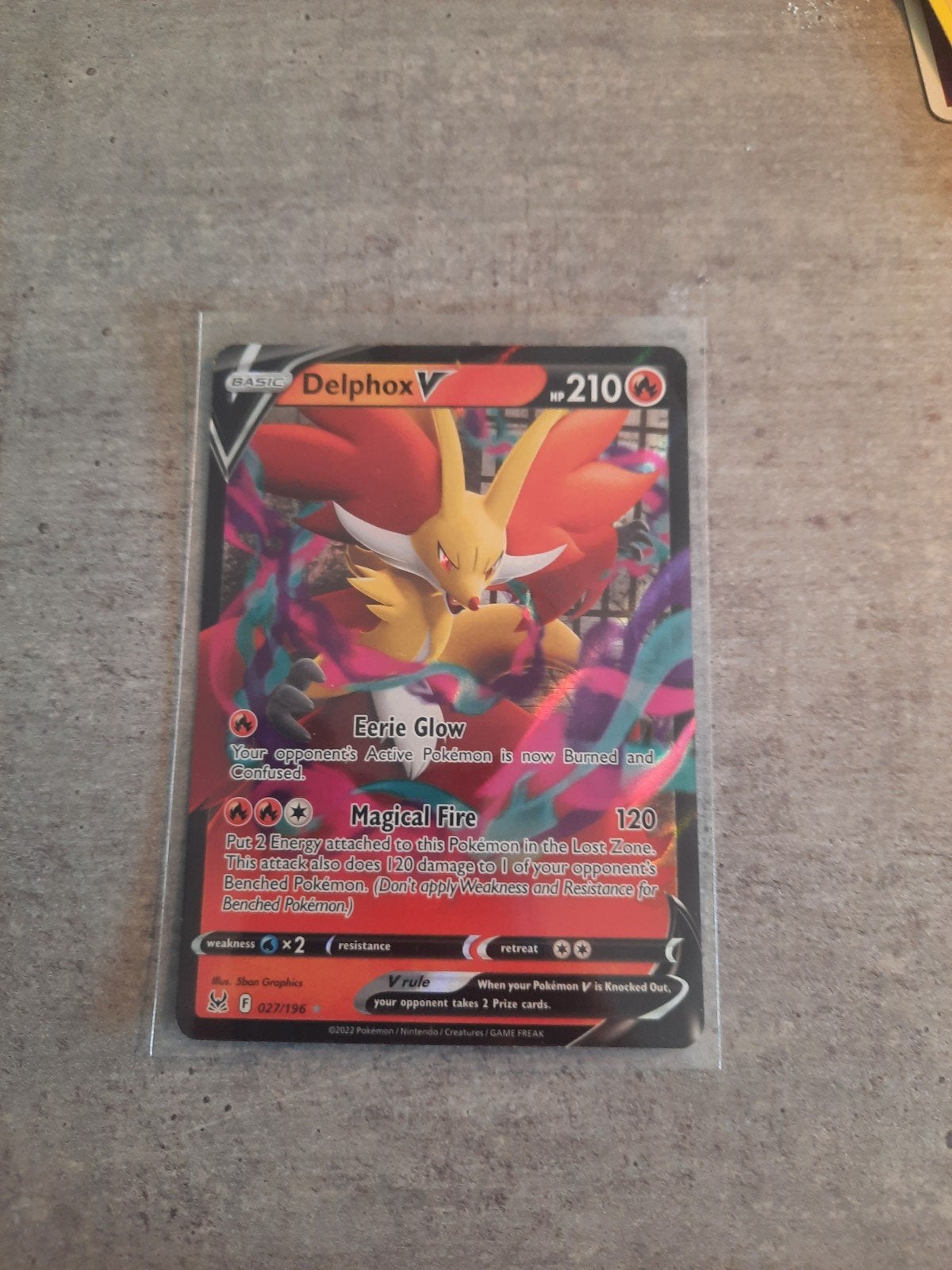 Pokémon Kaart Delphox V (027/196) - Zo goed als nieuw, Ophalen of Verzenden, Zo goed als nieuw, Losse kaart