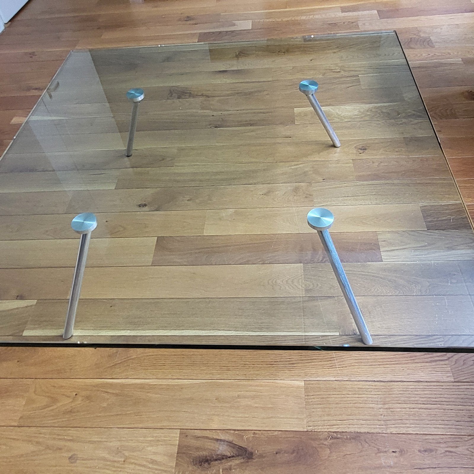 glas salontafel MAUPERTUUS ontwerp Henk Vos, Huis en Inrichting, Ophalen, Gebruikt, 100 tot 150 cm, Design