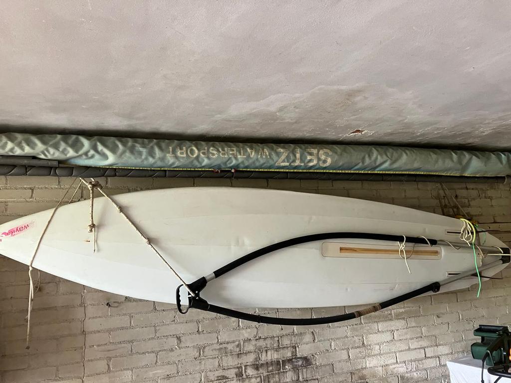(Wind) Surfplank + fietskar voor vervoer te koop, Ophalen, Zo goed als nieuw, Complete set, Minder dan 5 m²