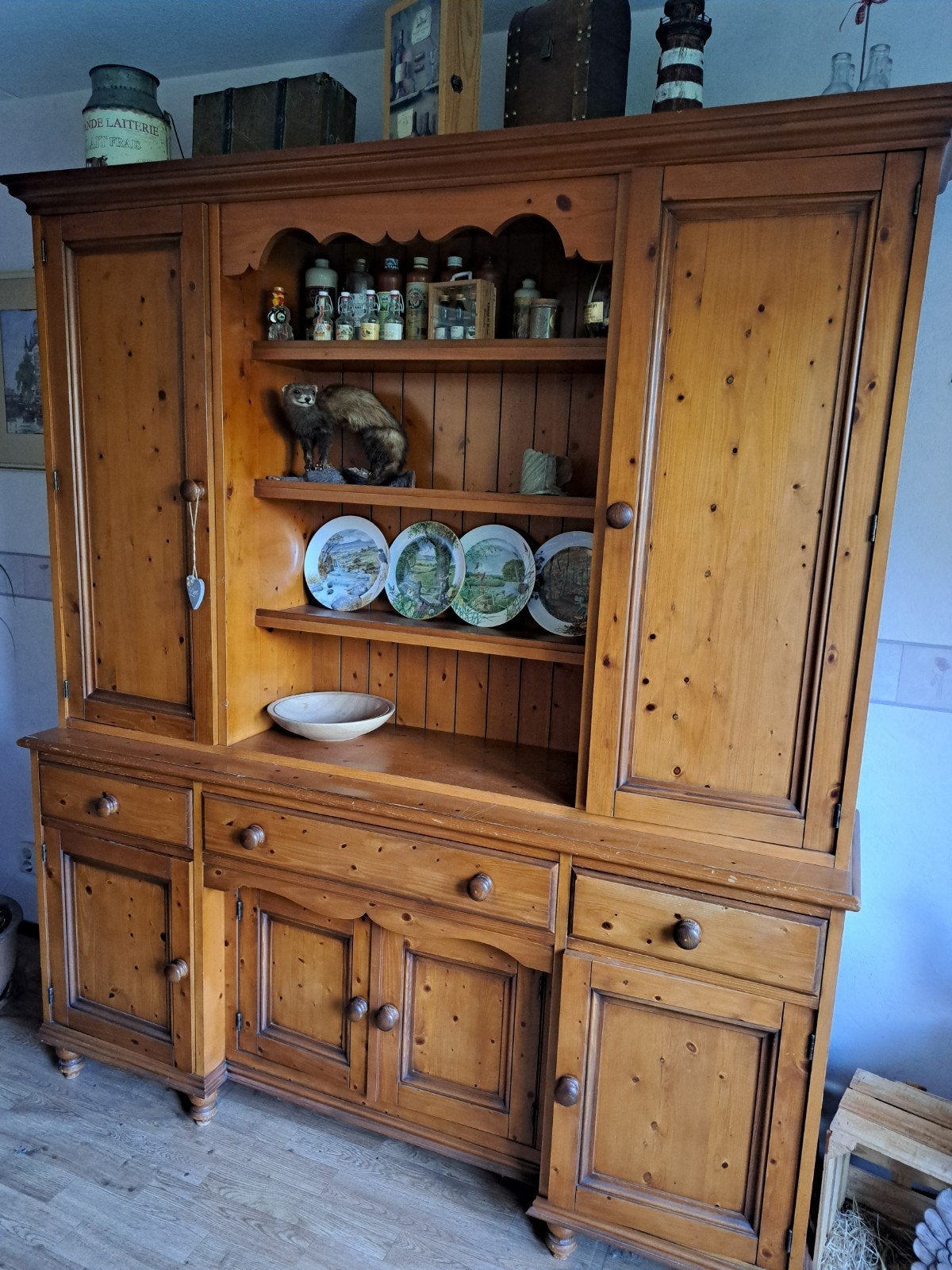 nette , mooie houten buffetkast, Huis en Inrichting, Kasten | Buffetkasten, Ophalen, 200 cm of meer, 150 tot 200 cm, Zo goed als nieuw