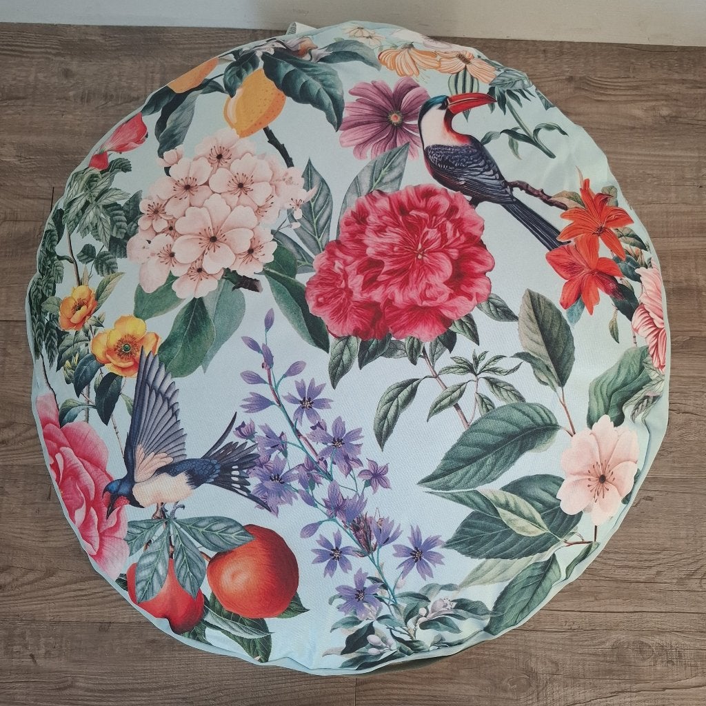 Nieuw Zitkussen met print rond bloemen blauw baby 60x10, Ophalen of Verzenden, Nieuw, Overige typen