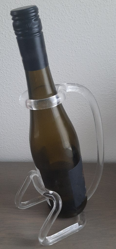 vintage plexiglas wijnfleshouder, Kunststof, Gebruikt, Ophalen of Verzenden, Minder dan 5 flessen