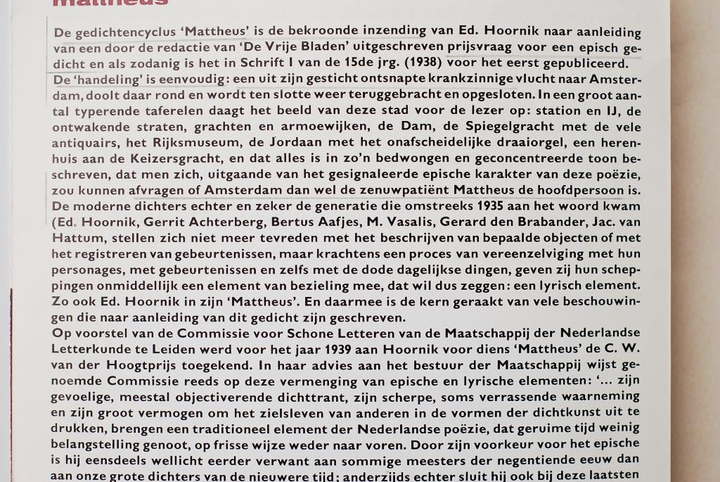 Mattheus, gevolgd door Uit gemis van Ed. Hoornik (1970), Boeken, Verzenden, Zo goed als nieuw, Nederland