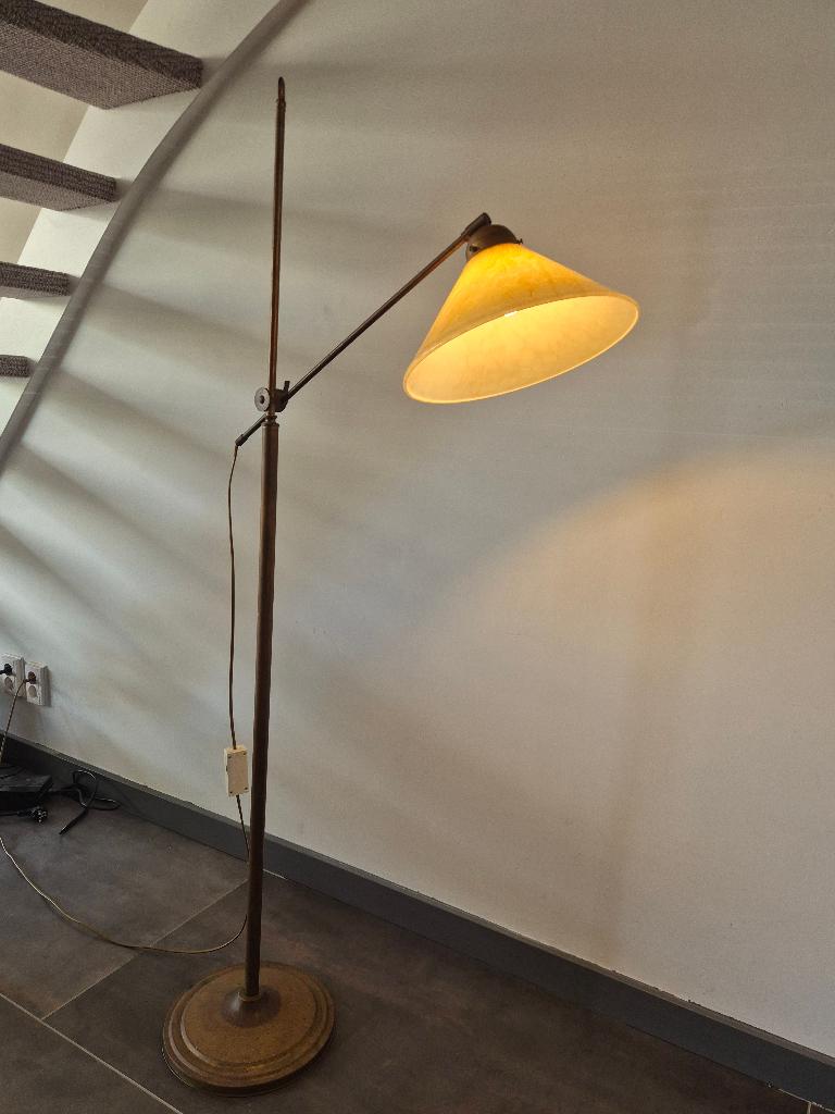 Verlichting - Staande Messing Lamp, Huis en Inrichting, Woonaccessoires | Overige, Ophalen, Vintage, Gebruikt, Meerkleurig