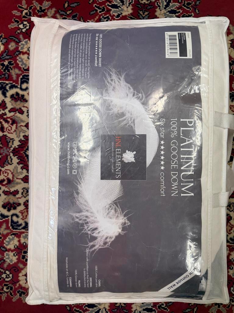 HnL PLATINUM 100% Ganzendons 4-Seizoenen Dekbed 200x200, Huis en Inrichting, Wit, Ophalen of Verzenden, Deken of Dekbed, Nieuw