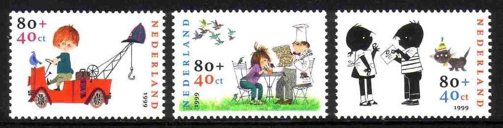 Nederland 1999 1852/1854 Kind, Puk Otje Jip enz, Postfris, Ophalen of Verzenden, Na 1940, Postfris
