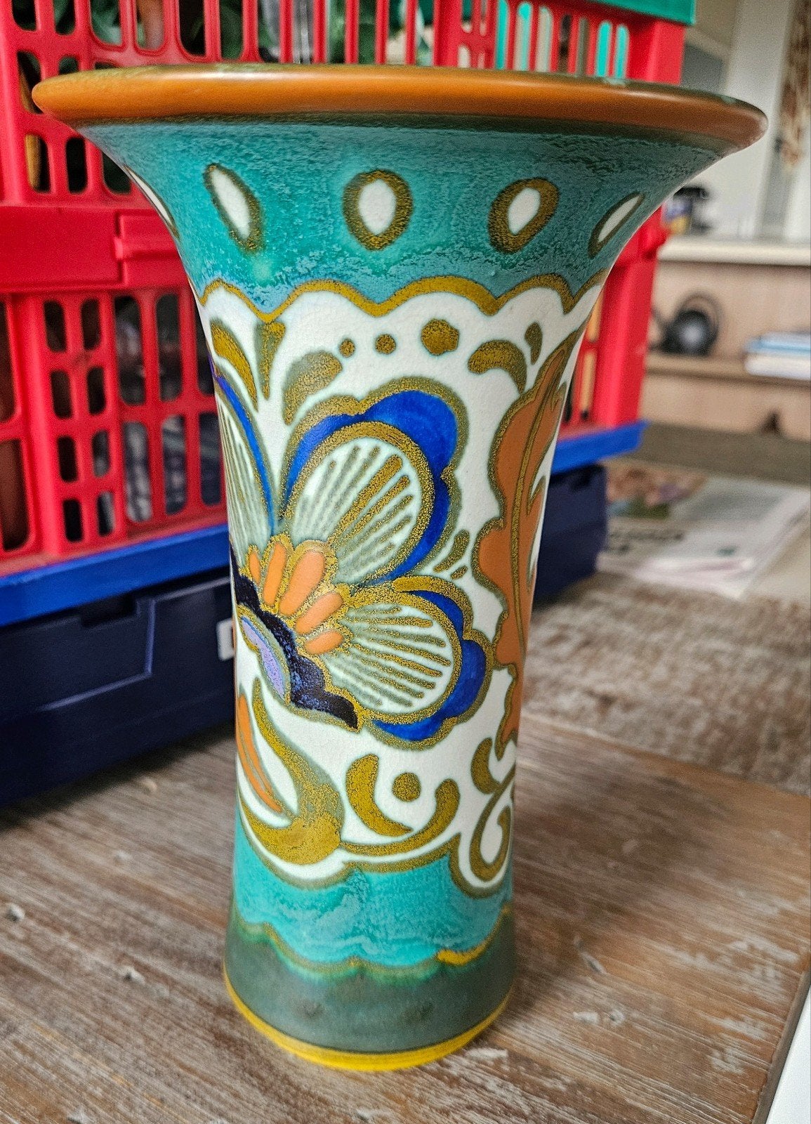 Gouda PZH vaas 30cm jaartal 1928 puntgaaf/onbeschadigd, Ophalen