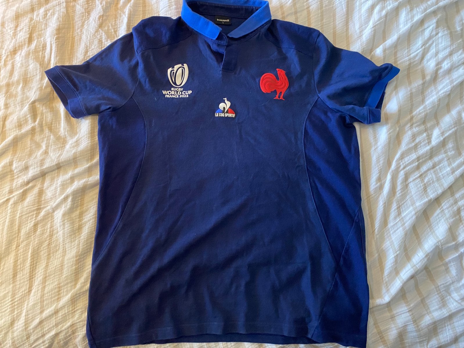 Frankrijk Rugby Polo RWC2023 (Large), Verzenden, Zo goed als nieuw, Kleding