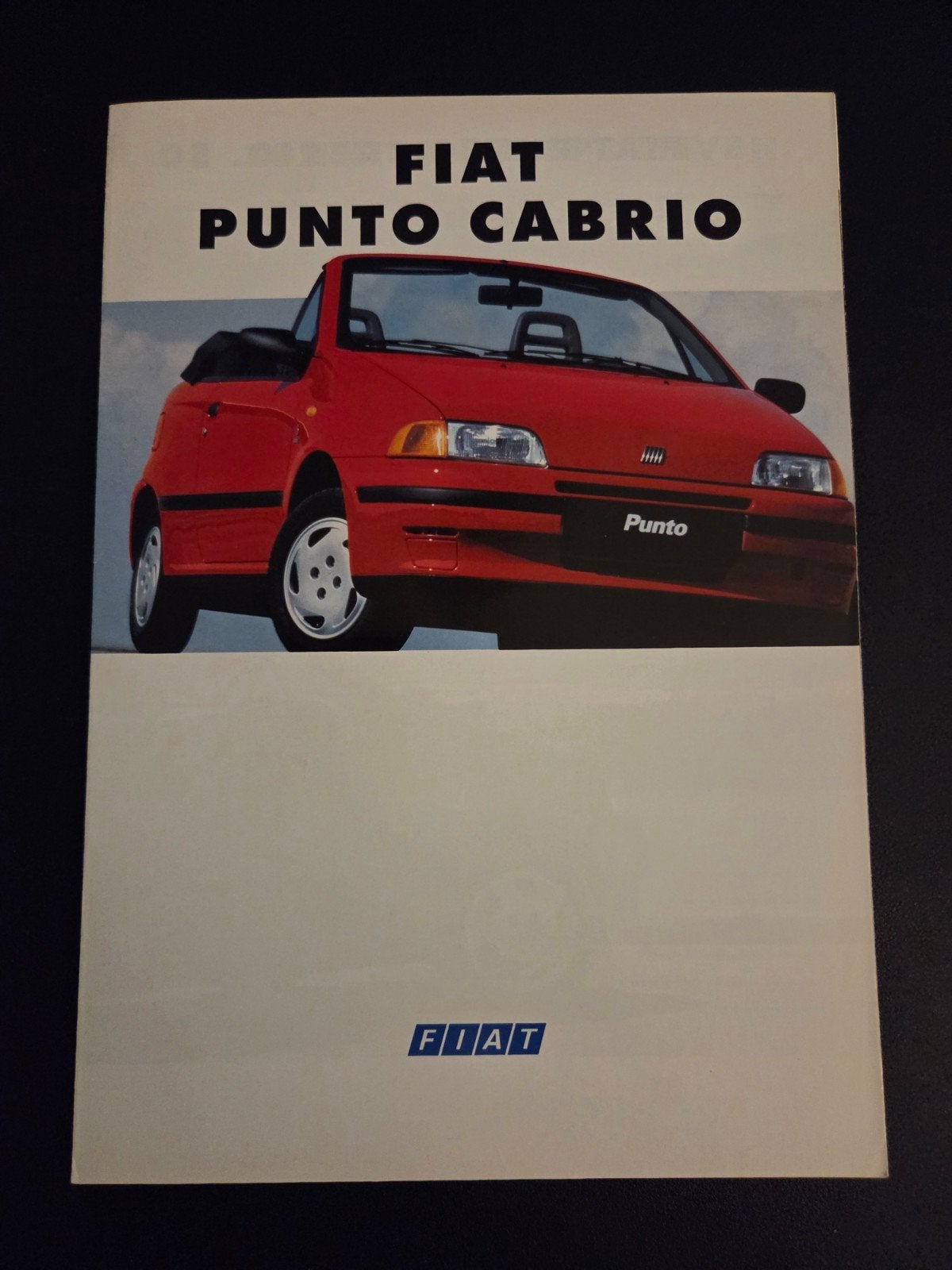 Brochure Fiat Punto Cabrio 1994, Ophalen of Verzenden, Zo goed als nieuw, Overige merken