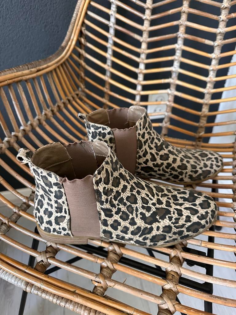 Trendy Tijgerprint Enkellaarsjes Dames Maat 40, Ophalen of Verzenden, Gedragen, Bruin, Lage of Enkellaarzen