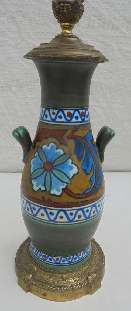 Grote lamp in Gouda plateel, Antiek en Kunst, Antiek | Lampen, Ophalen of Verzenden