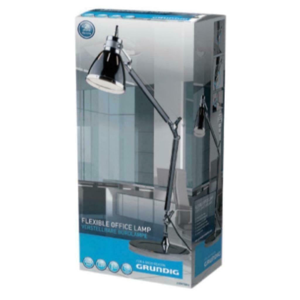 Flexibele office lamp Grundig, Zilver, Ophalen of Verzenden, Verstelbaar