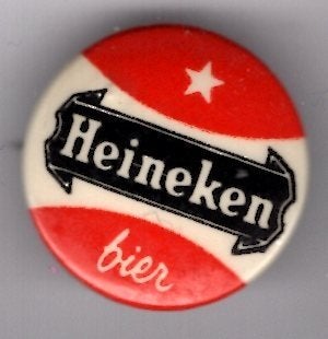 Heineken bier Button ( N_158), Verzenden, Zo goed als nieuw, Transport, Button