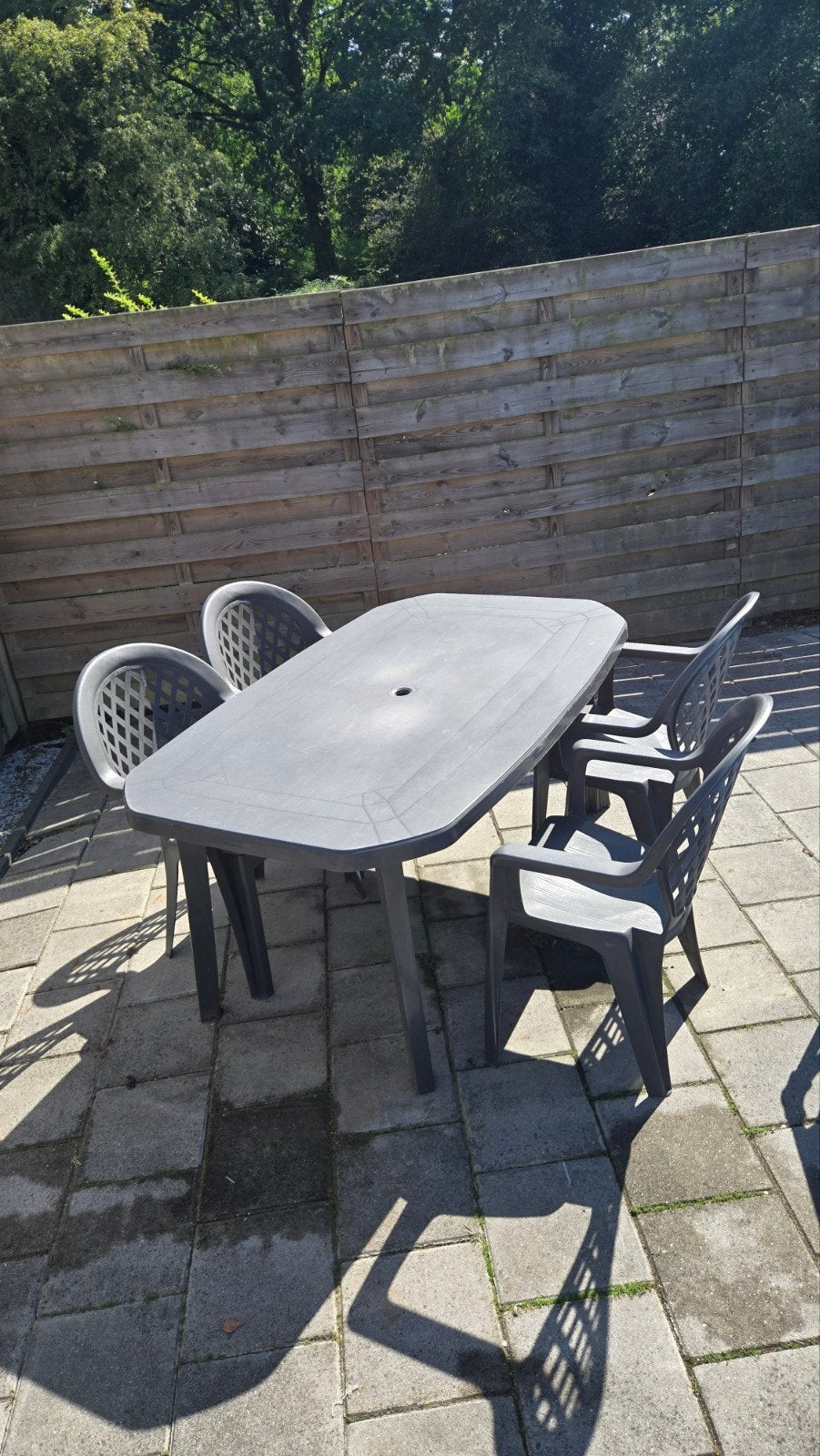 Tuinset, Ophalen, 4 zitplaatsen, Kunststof, Gebruikt
