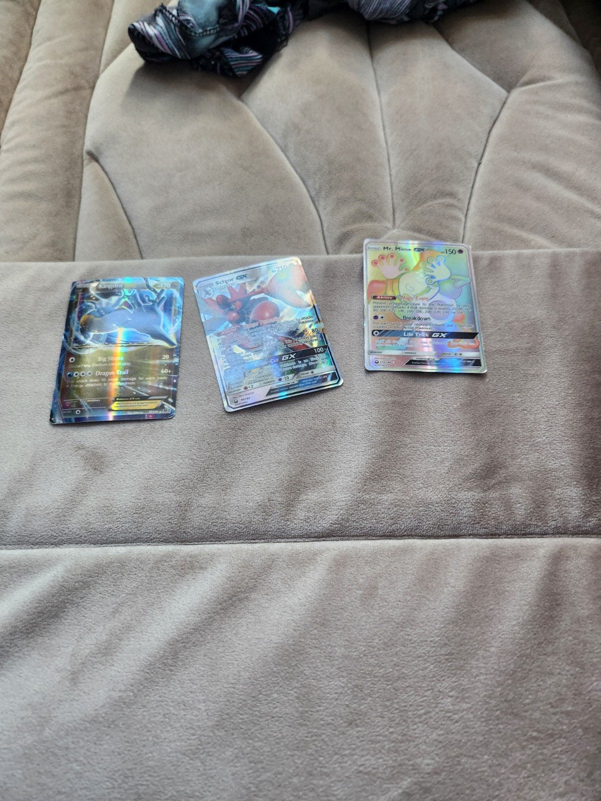 Pokémon GX en EX kaarten (Scizor, Mr. Mime, Kingdra), Ophalen of Verzenden, Gebruikt, Meerdere kaarten, Foil