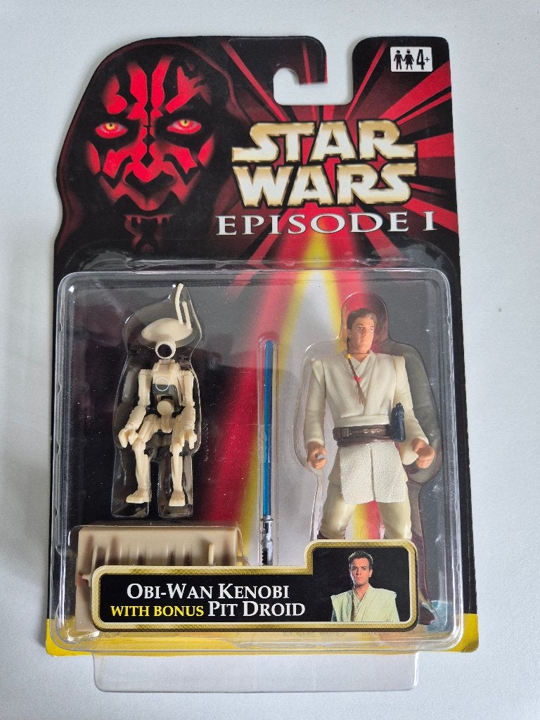 Star Wars EP1 Obi-Wan Kenobi Jedi Knight + Bonus Pit Droid, Ophalen of Verzenden, Nieuw, Actiefiguurtje