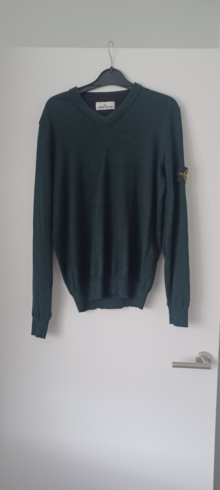 Stone Island V-hals trui - Donkergroen - Maat L, Maat 52/54 (L), Ophalen of Verzenden, Groen, Stone Island