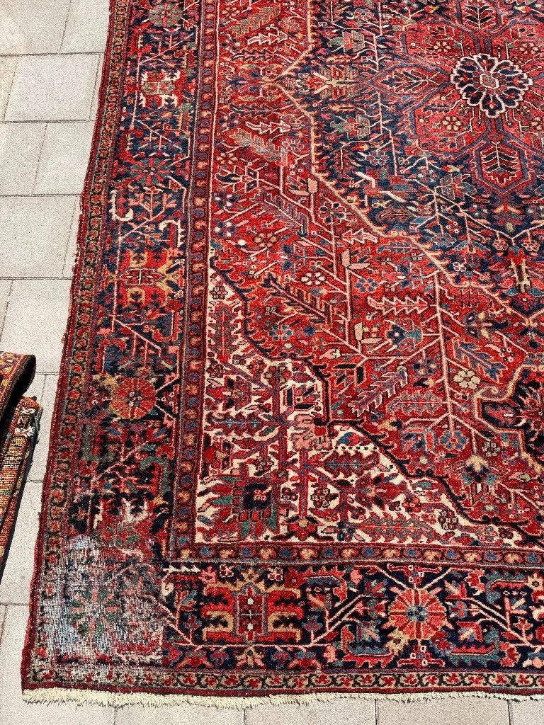 Prachtig Heriz Perzisch Tapijt – 365x265 cm – Scherpe Prijs, Gebruikt, Wol, 200 cm of meer, Ophalen of Verzenden