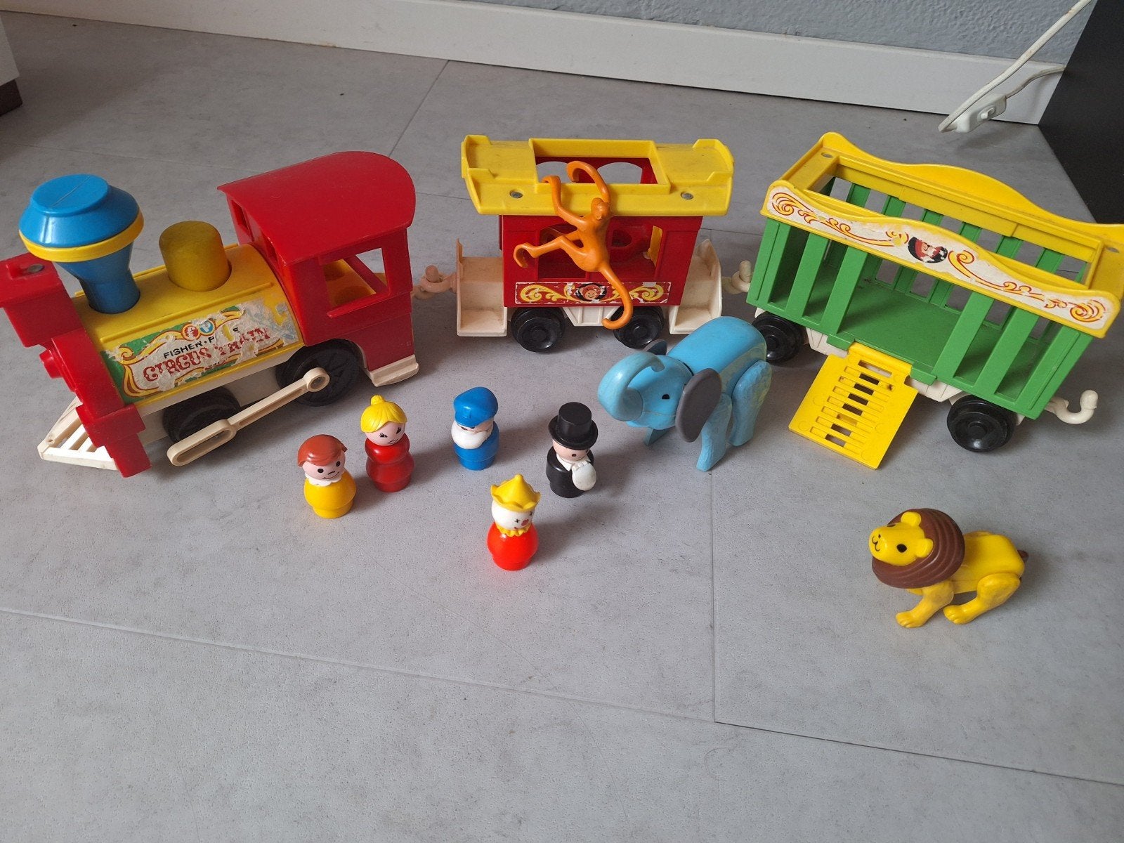 Vintage Fisher-Price Circus Trein Speelset met Figuren, Ophalen of Verzenden, Gebruikt, Speelset