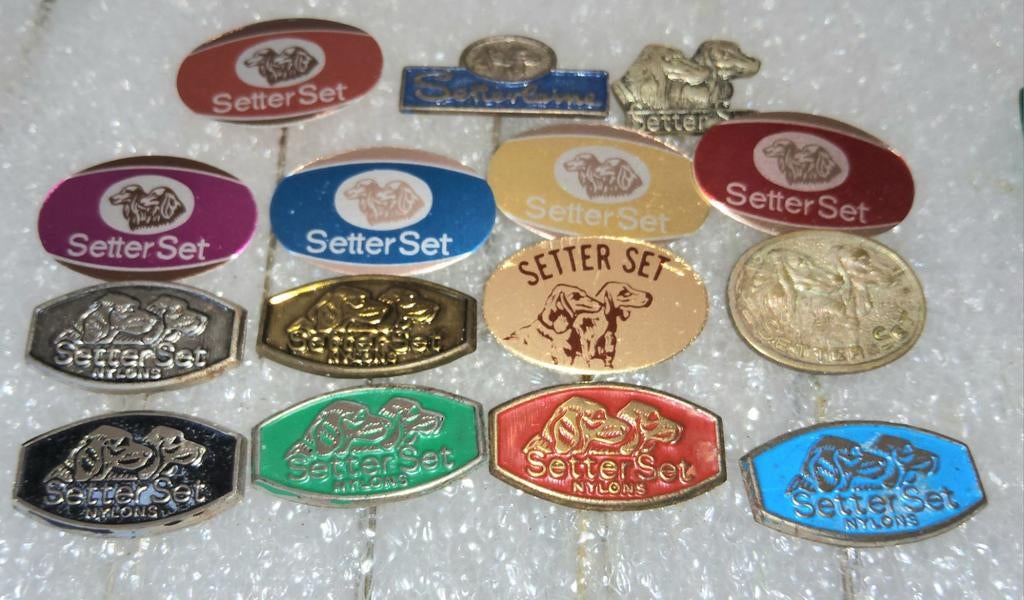 15 Vintage Setter Set Nylons Speldjes, Ophalen of Verzenden, Gebruikt, Dier of Natuur, Speldje of Pin