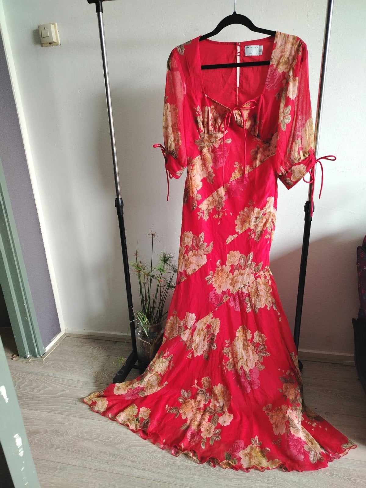 Romantisch Floral Rode Bloemen Maxi Jurk, ASOS DESIGN, Nieuw, Ophalen of Verzenden, Maat 36 (S)