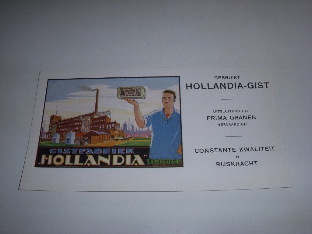 MOOI vloeiblad Gistfabriek Hollandia Schiedam, Verzamelen, Ophalen of Verzenden, Gebruikt, Gebruiksvoorwerp