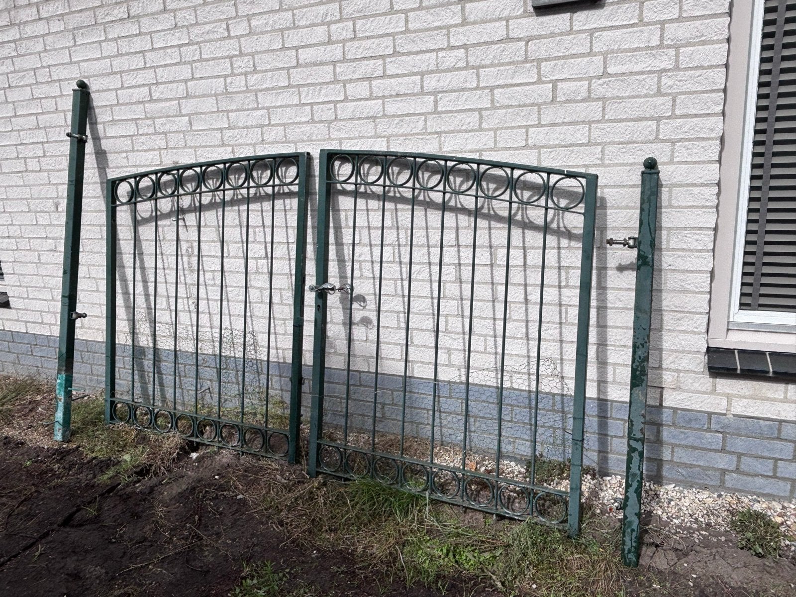 Groene sierpoort 2,90 meter breed, Ophalen, Met poort, Gebruikt, Sierhekwerk