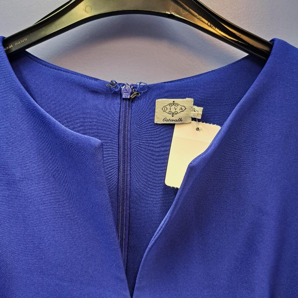 Diva Catwalk kobalt blauwe koker jurk met ribbels mt S 48466, Kleding | Dames, Jurken, Blauw, ., Ophalen of Verzenden, Knielengte