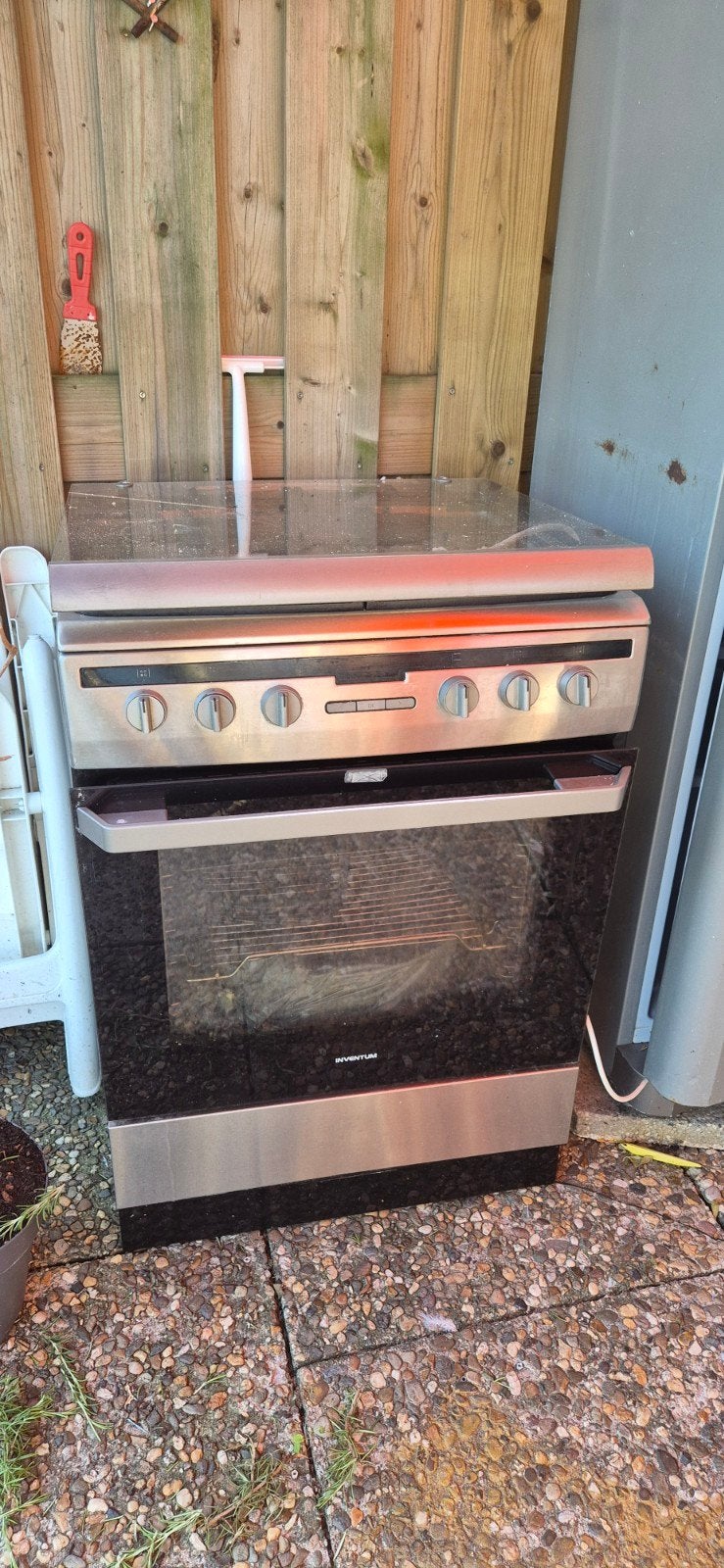 Inventum gasfornuis met oven (defect), Witgoed en Apparatuur, Ophalen, Gebruikt, 60 cm of meer, 4 kookzones