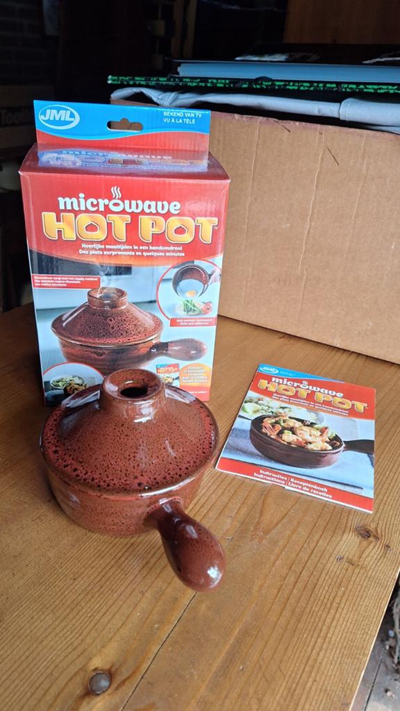 Microwave HOT POT, Ophalen of Verzenden, Nieuw, Steen/keramiek, Bruin