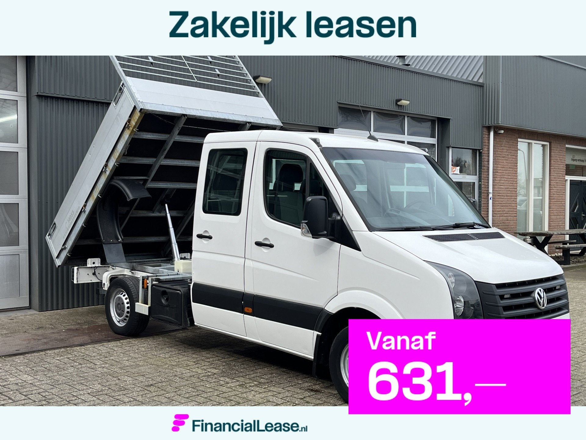 Volkswagen Crafter 35 2.0 TDI DC 3500kg trekgewicht Kipper A, Euro 5, Achterwielaandrijving, Gebruikt, Zwart
