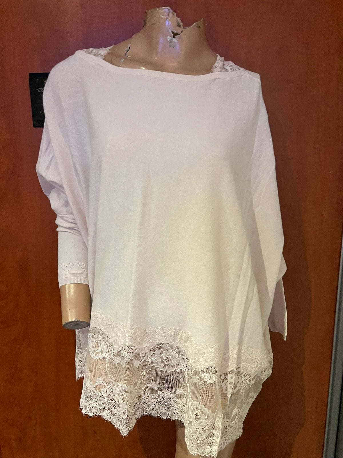 Twinset Dunne Trui met Kant Maat L Origineel ZGAN, Twinset, Beige, Maat 42/44 (L), Ophalen of Verzenden
