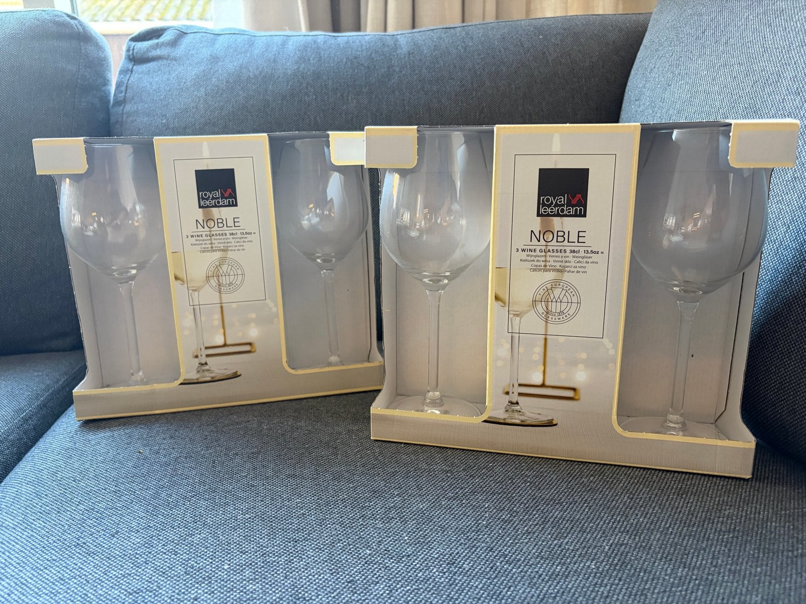 6 Royal Leerdam Noble wijnglazen 38cl - Nieuw in doos, Ophalen of Verzenden, Nieuw, Overige typen