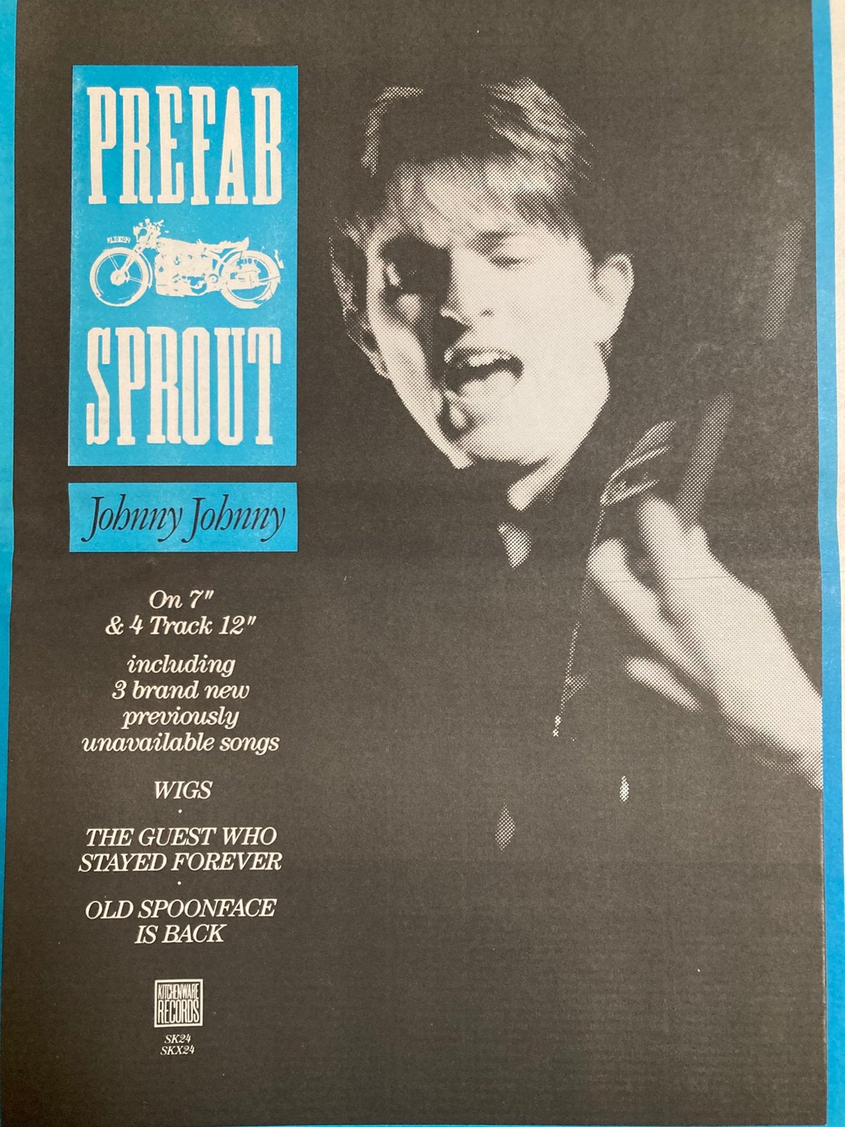 Paginagrote A3 advertentie PREFAB SPROUT Johnny release, Ophalen of Verzenden