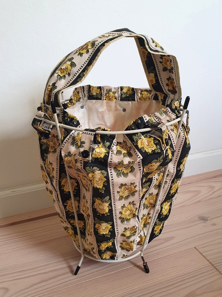 Antiek, vintage breimand met breitas, Ophalen of Verzenden