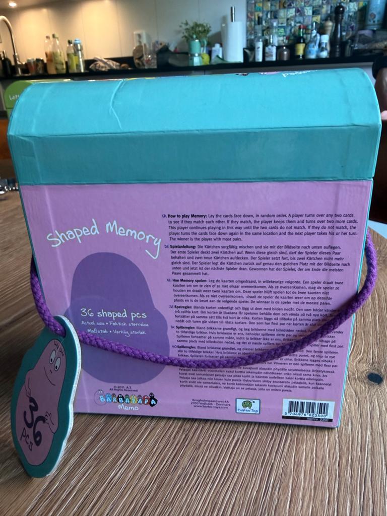 Barbapapa Memo Spel - 36 Vormgegeven Stukken, Hobby en Vrije tijd, Vijf spelers of meer, Ophalen of Verzenden, Nieuw