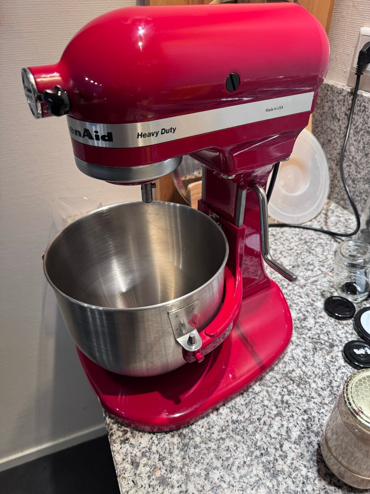 Kitchenaid Heavy Duty mixer met extra deeghaak, z.g.a.n., 4 liter of meer, Ophalen of Verzenden, Zo goed als nieuw, 3 snelheden of meer
