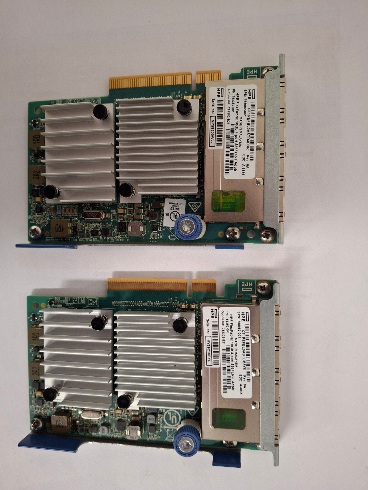 2x HPE FlexFabric 10Gb 4-poort 536FLR-T Adapter, Computers en Software, Ophalen of Verzenden, Zo goed als nieuw, Intern, HP