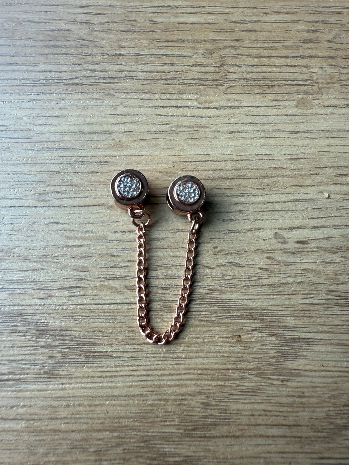 Roségouden veiligheidsketting voor Pandora armband, Overige materialen, Overige kleuren, Ophalen of Verzenden, Zo goed als nieuw