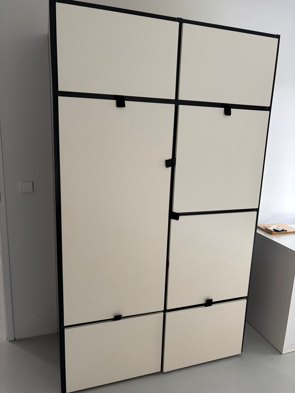 IKEA ODDA Kledingkast Zwart/Wit - Ruim en Stevig, Ophalen, Gebruikt, 100 tot 150 cm, 200 cm of meer